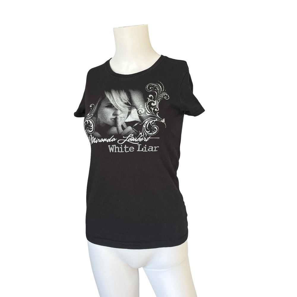 Miranda Lambert White Liar Black Graphic T-shirt Babydoll Tee Size Small